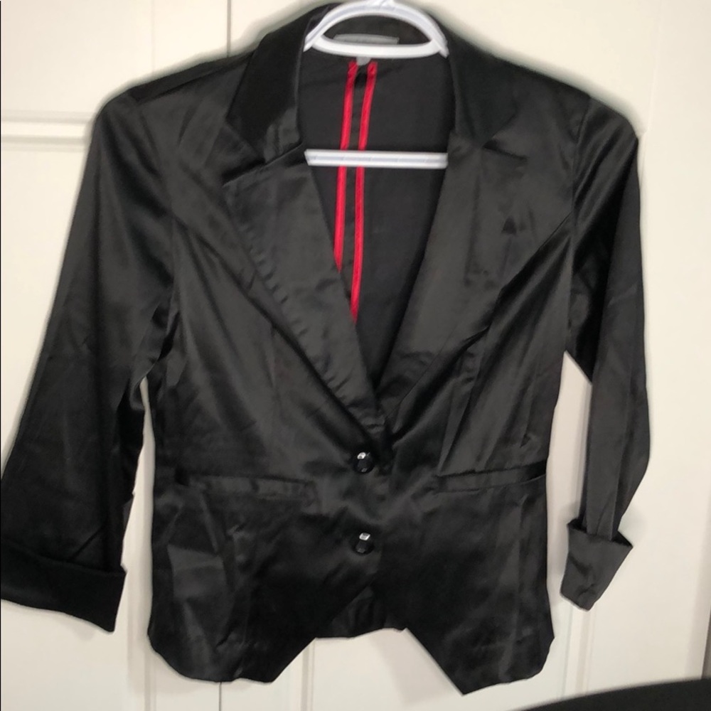 Charlottes Russe satin shiny blazer tuck on waist